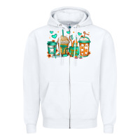 White dental life coffee cups Zipper Hoodie - Jasminsmagicworld