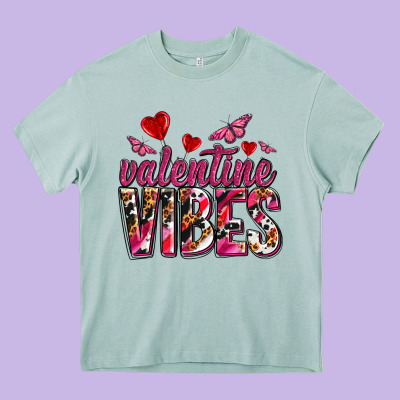 Valentine Vibes Olivia Heavy Core Tee Designed By Oliviacreatesart