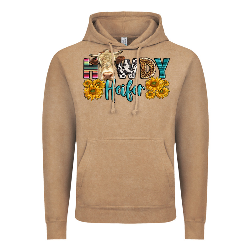 Western Howdy Heifer With Simmental Cow Vintage Hoodie by LillyAllenDesigns | Teevron