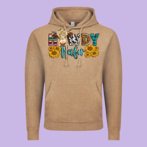 Western Howdy Heifer With Simmental Cow Vintage Hoodie Designed By Lillyallendesigns