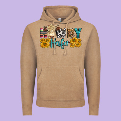 Western Howdy Heifer With Simmental Cow Vintage Hoodie Designed By Lillyallendesigns