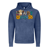 Vintage Denim Western Howdy Heifer With Simmental Cow Vintage Hoodie - LillyAllenDesigns