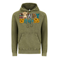 Vintage Olive Western Howdy Heifer With Simmental Cow Vintage Hoodie - LillyAllenDesigns
