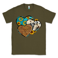 Army Green cowhide leopard hearts Classic Tee - OliviaCreatesArt