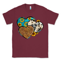 Burgundy cowhide leopard hearts Classic Tee - OliviaCreatesArt