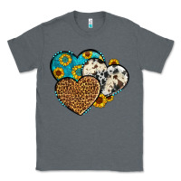 Charcoal Heather cowhide leopard hearts Classic Tee - OliviaCreatesArt