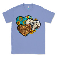 Colony Blue cowhide leopard hearts Classic Tee - OliviaCreatesArt