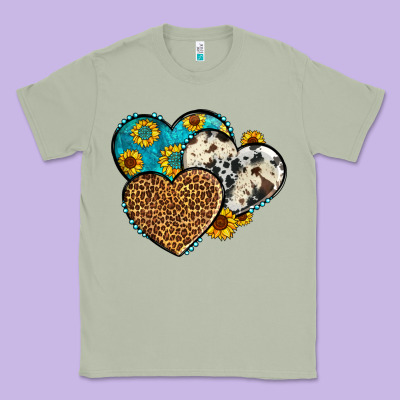 Cowhide Leopard Hearts Classic Tee Designed By Oliviacreatesart