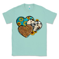 Seafoam cowhide leopard hearts Classic Tee - OliviaCreatesArt
