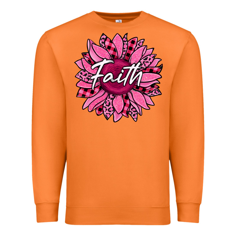 Faith Breast Cancer Awareness Sunflower Premium Sweatshirt by Jasminsmagicworld | Teevron