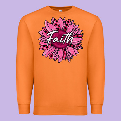 Faith Breast Cancer Awareness Sunflower Premium Sweatshirt Designed By Jasminsmagicworld