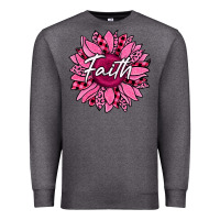 Charcoal Heather faith breast cancer awareness sunflower Premium Sweatshirt - Jasminsmagicworld