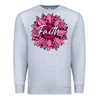 Heather Grey faith breast cancer awareness sunflower Premium Sweatshirt - Jasminsmagicworld