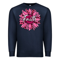 Navy faith breast cancer awareness sunflower Premium Sweatshirt - Jasminsmagicworld