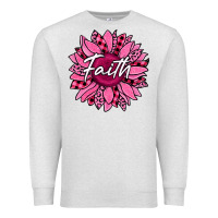 Oatmeal Heather faith breast cancer awareness sunflower Premium Sweatshirt - Jasminsmagicworld