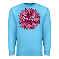 Ocean Blue faith breast cancer awareness sunflower Premium Sweatshirt - Jasminsmagicworld