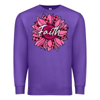 Purple faith breast cancer awareness sunflower Premium Sweatshirt - Jasminsmagicworld