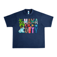 Navy Mama Of Duty Urban Heavy Tee - CowhideDigitalArt