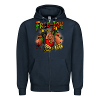 Navy Free-ish since 1865 Juneteenth black girl sneakers Zipper Hoodie - RanaPortraitStore