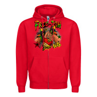 Red Free-ish since 1865 Juneteenth black girl sneakers Zipper Hoodie - RanaPortraitStore