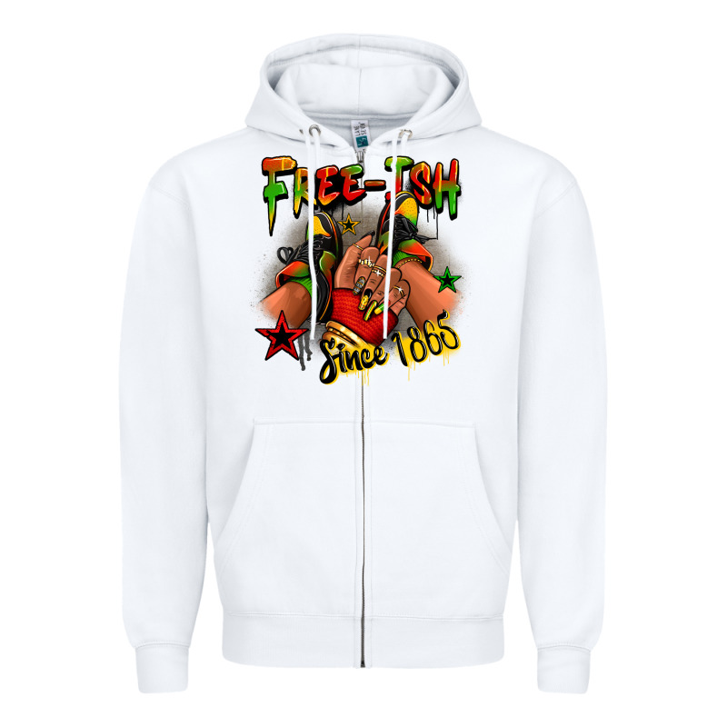 Free-ish Since 1865 Juneteenth Black Girl Sneakers Zipper Hoodie by RanaPortraitStore | Teevron