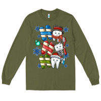 Army Green ho ho ho teeth Long Sleeve Tee - CowhideDigitalArt