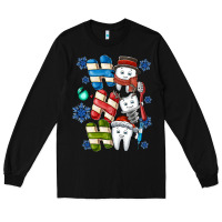 Black ho ho ho teeth Long Sleeve Tee - CowhideDigitalArt