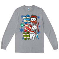 Heather Grey ho ho ho teeth Long Sleeve Tee - CowhideDigitalArt