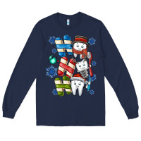 Navy ho ho ho teeth Long Sleeve Tee - CowhideDigitalArt