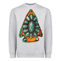 Heather Grey gemstone arrowhead Heavyweight Sweatshirt - Jasminsmagicworld