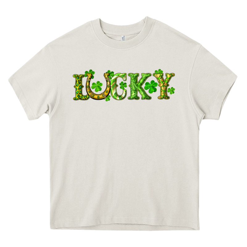 St. Patrick's Day Lucky With Clovers And Horseshoe Heavy Core Tee by RanaPortraitStore | Teevron