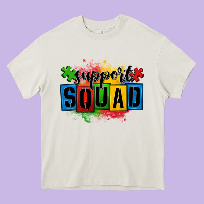 Autism Support Squad Heavy Core Tee Designed By Oliviacreatesart