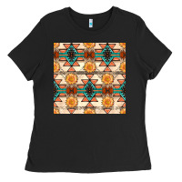 Black native american aztec seamless pattern 1 Ladies Tee - BundleAndBundleShop