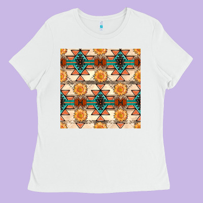 Native American Aztec Seamless Pattern 1 Ladies Tee Designed By Bundleandbundleshop