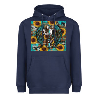 Navy western faith sunflower's Heavyweight Hoodie - RanaPortraitStore