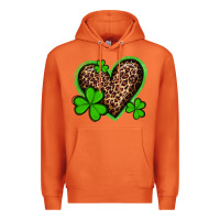 Carrot st patricks day leopard heart with shamrocks Premium Hoodie - Artiststas