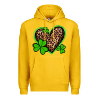 Lemon st patricks day leopard heart with shamrocks Premium Hoodie - Artiststas
