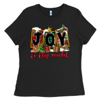 Black Joy To The World Ladies Tee - FaDigitalArtStudio