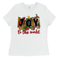 White Joy To The World Ladies Tee - FaDigitalArtStudio