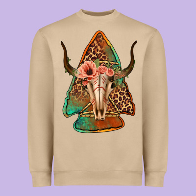 Bullskull Arrowhead Heavyweight Sweatshirt Designed By Jasminsmagicworld
