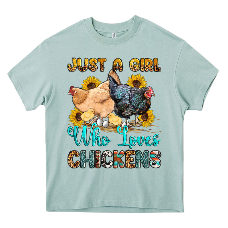 Just A Girl Who Loves Chickens Heavy Core Tee by OliviaCreatesArt | Teevron