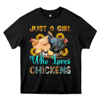 Black just a girl who loves chickens Heavy Core Tee - OliviaCreatesArt