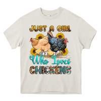Cream just a girl who loves chickens Heavy Core Tee - OliviaCreatesArt