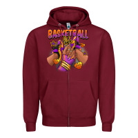 Burgundy Basketball life afro girl sneakers Zipper Hoodie - RanaPortraitStore