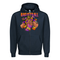 Navy Basketball life afro girl sneakers Zipper Hoodie - RanaPortraitStore