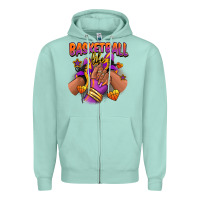 Seafoam Basketball life afro girl sneakers Zipper Hoodie - RanaPortraitStore