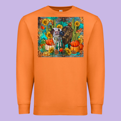 Fall Heifer Cows Premium Sweatshirt Designed By Ranaportraitstore