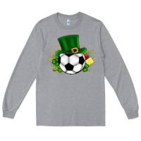 Heather Grey Football Ball Long Sleeve Tee - CowhideDigitalArt