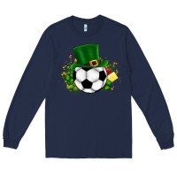Navy Football Ball Long Sleeve Tee - CowhideDigitalArt