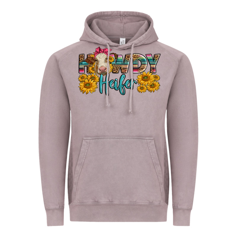 Western Howdy Heifer With Charolais Cow Vintage Hoodie by LillyAllenDesigns | Teevron